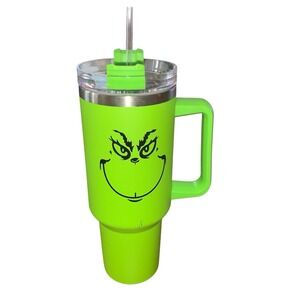 40oz GRINCH Stainless Steel Tumbler With Straw Christmas The Grinch Tumbler